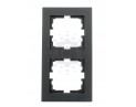 Рамка двойная вертикальная черная Lezard серия Vesna 742-4200-152